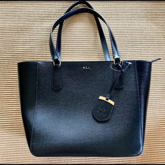 Lauren Ralph Lauren Handbags - NWT Ralph Lauren Black Leather Tote Purse